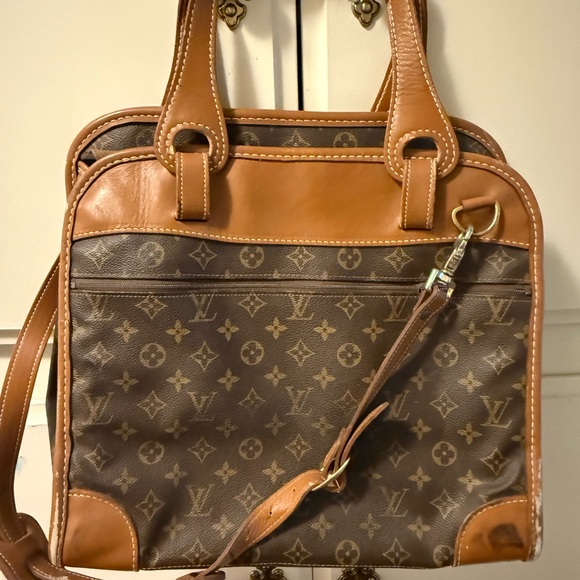 Vintage Louis Vuitton Tan and Brown Monogram Tote - Picture 2 of 6